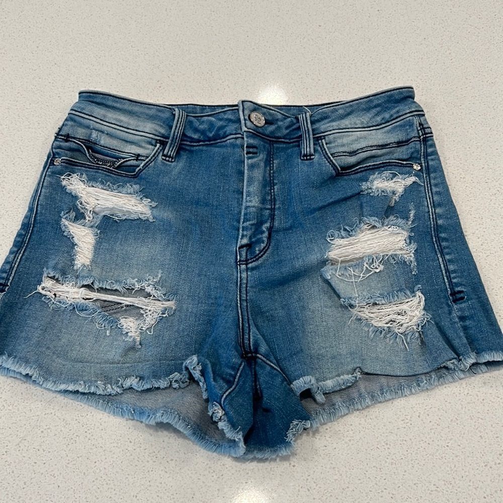 Bebe Distressed Denim Shorts